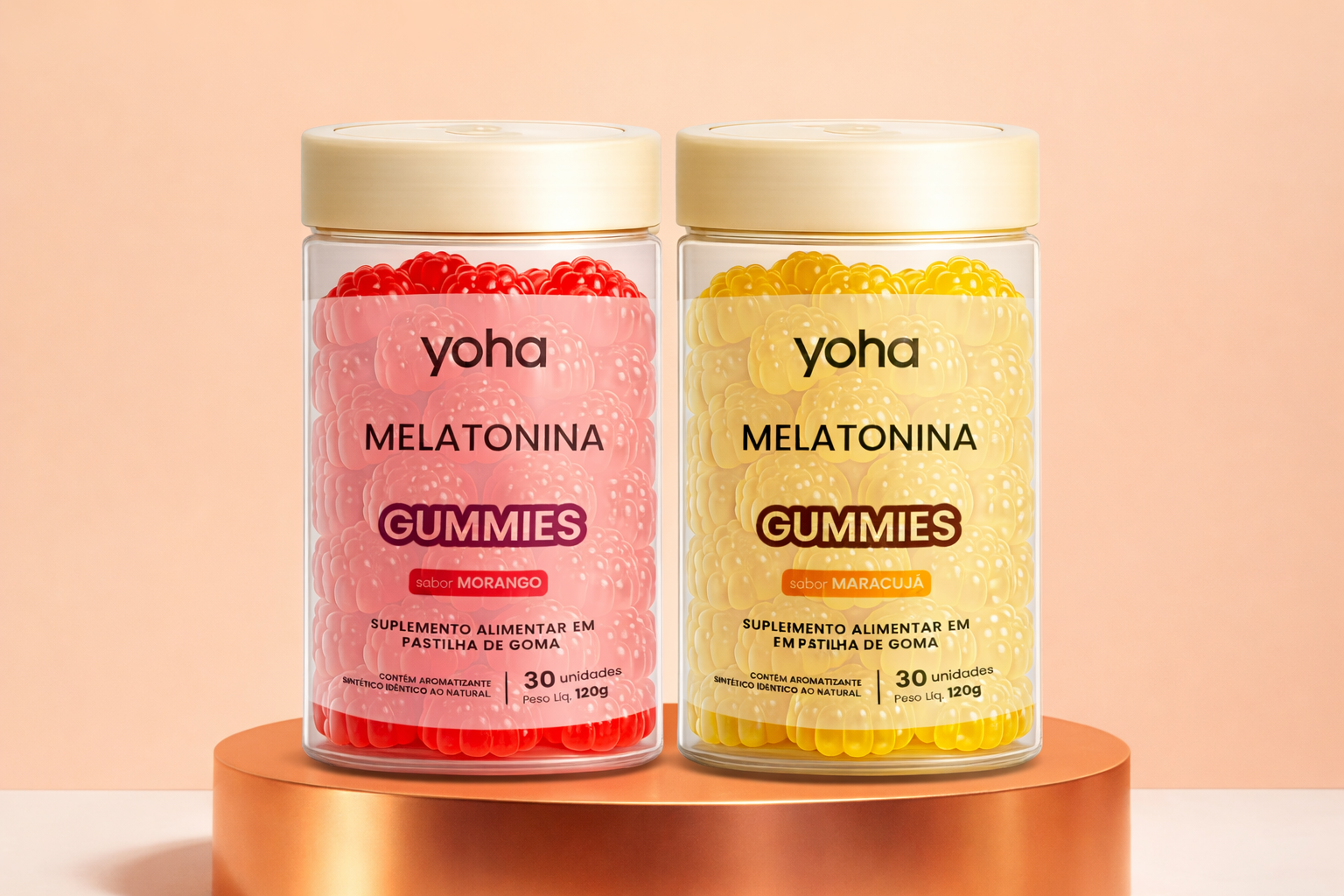 Kit Dupla Melatonina Gummie Morango e Maracuja