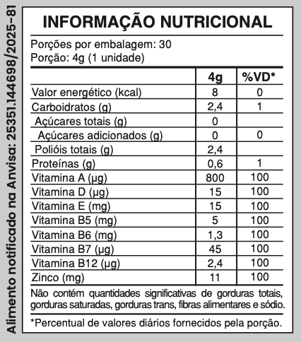 Tabela Nutricional