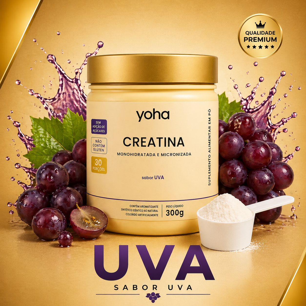 Creatina Gourmet 300g - Monohidratada - Yoha