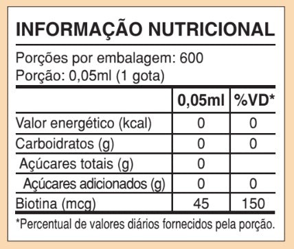 Tabela Nutricional
