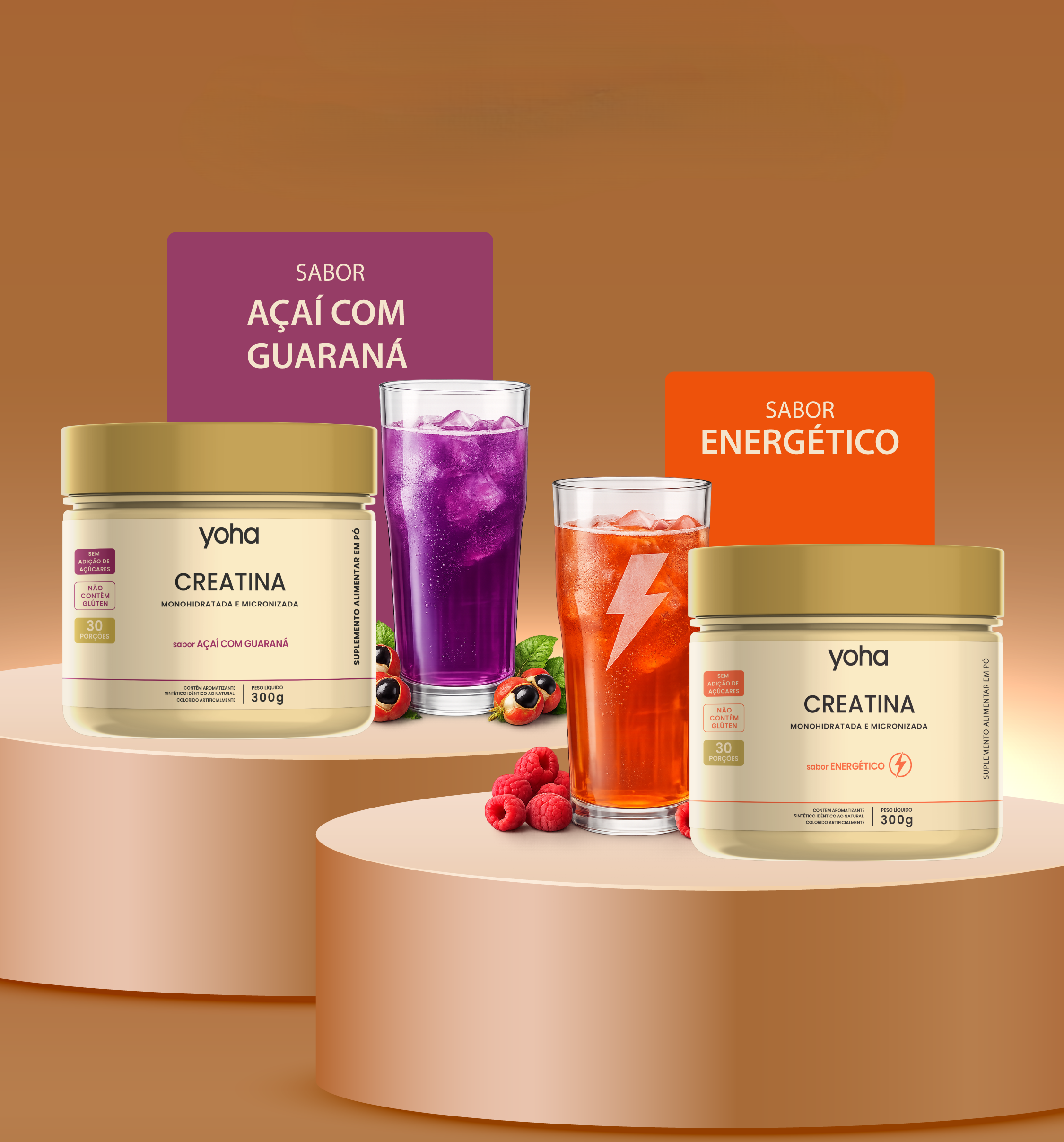 Kit Dupla Creatina Energético e Açaí com Guaraná