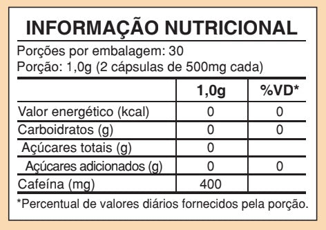 Tabela Nutricional