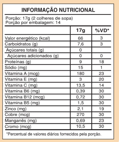 Tabela Nutricional