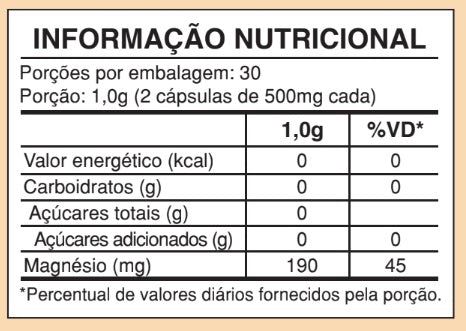 Tabela Nutricional