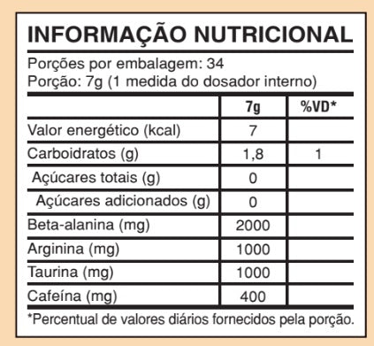 Tabela Nutricional