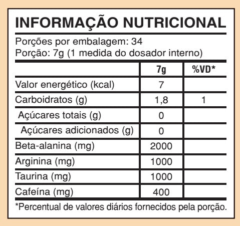 Tabela Nutricional