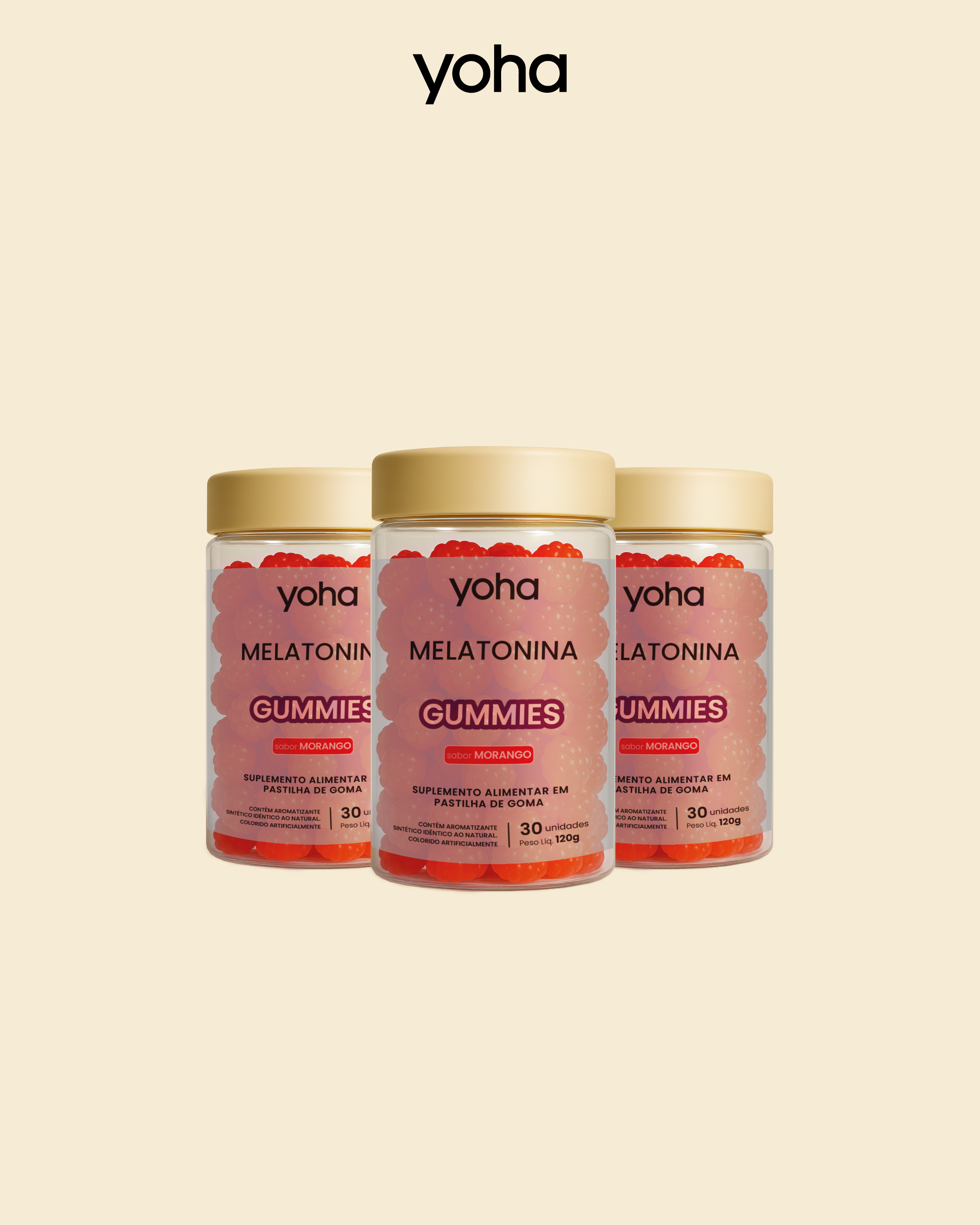 Kit Triplo Gummie Melatonina Morango