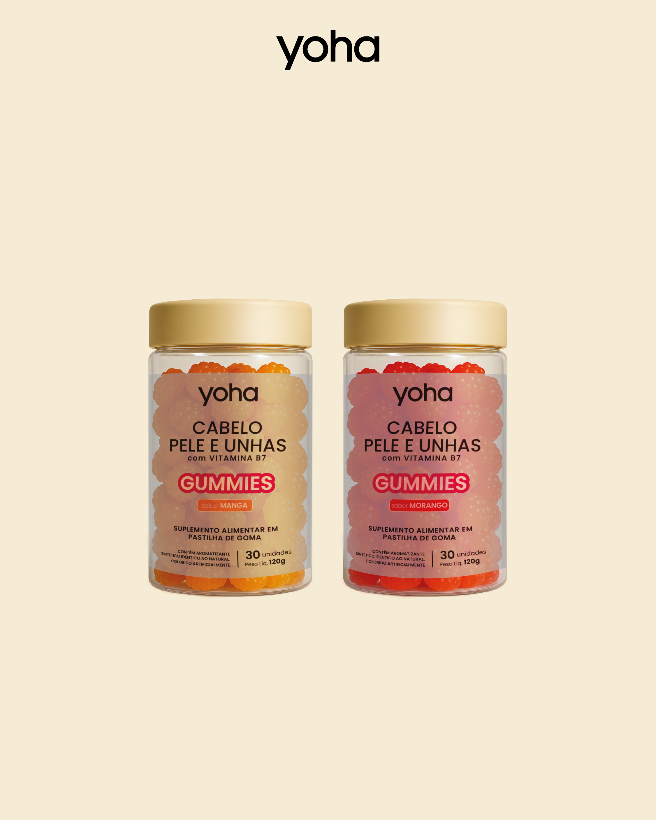 Kit Dupla Gummie Cabelo e Unha (Morango e Manga)